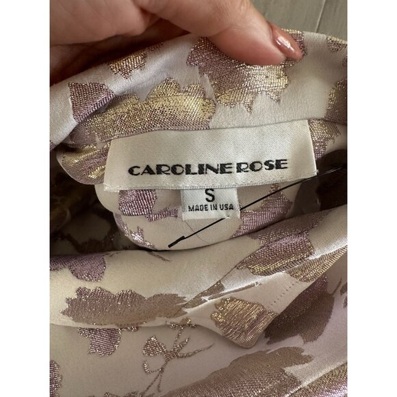 CAROLINE ROSE Floral Lavender Iridescent Lightweight Jacket Coat Sz S NEW w tags - Picture 11 of 12